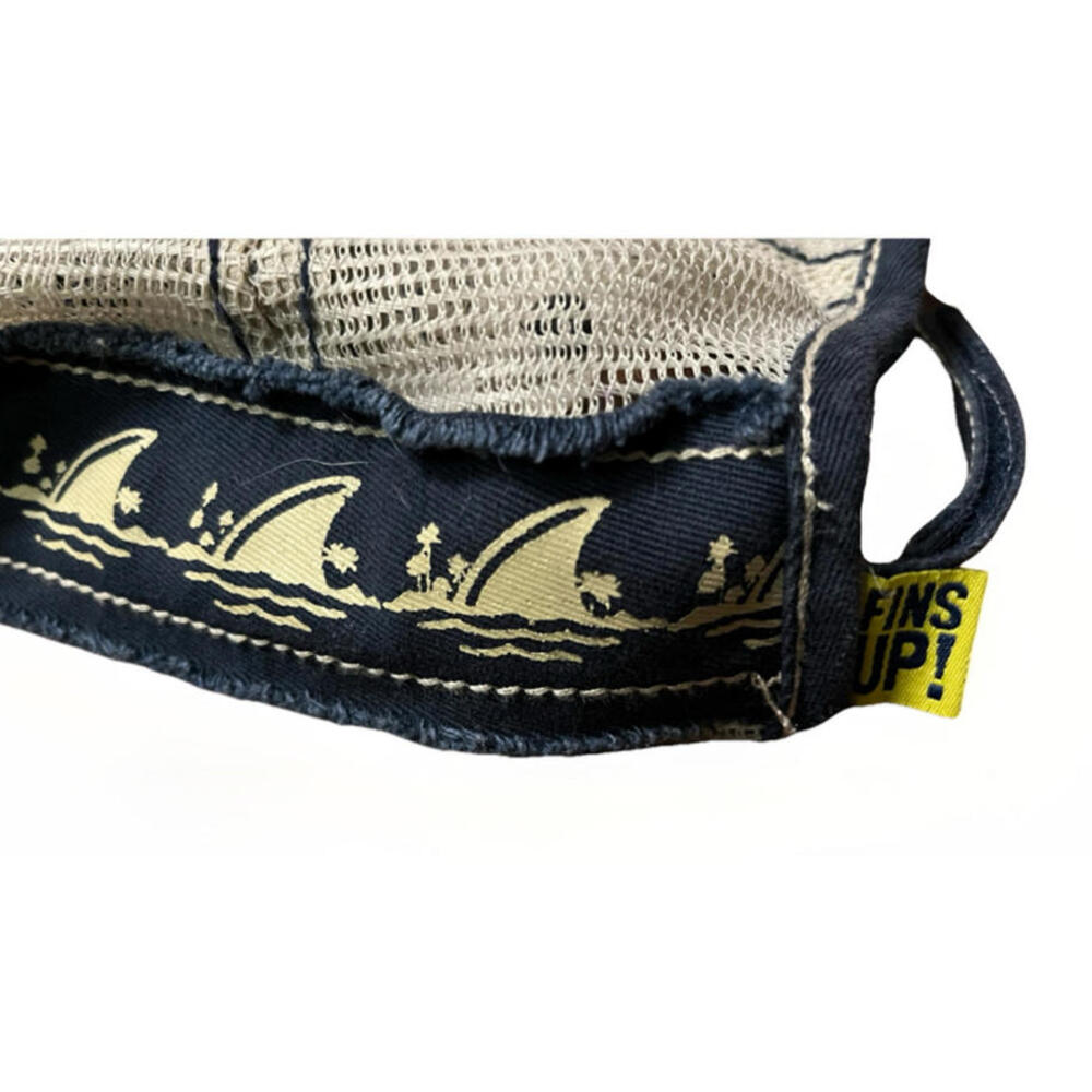 LandShark Lager Trucker Hat Navy Mesh Distressed Fins Up Adjustable OSFA - Picture 7 of 7